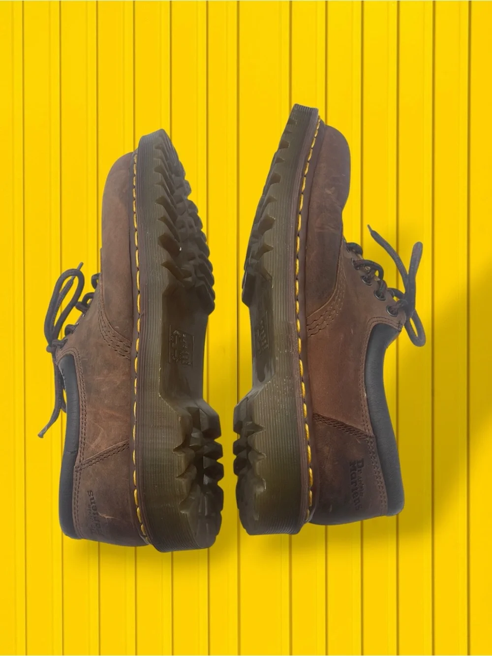 Dr. Martens Men’s Brown Leather 3-Eye Derby Shoes Size Men's 11 / Women's 12